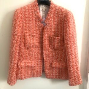 NWT JCREW boucle Chanel style jacket sz 13 Coral